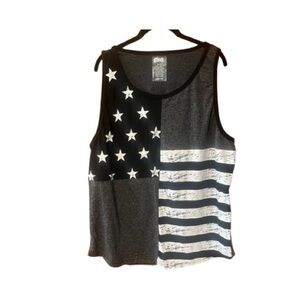 CSG Champs Men’s Black and White Star‎ Striped Tank Top